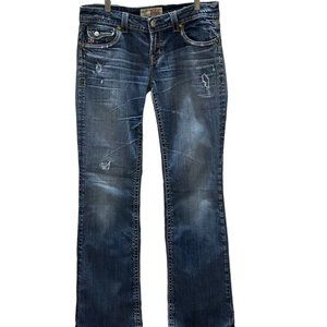 MEK New York Boot Cut Distressed Jeans Sz 30X34  EUC